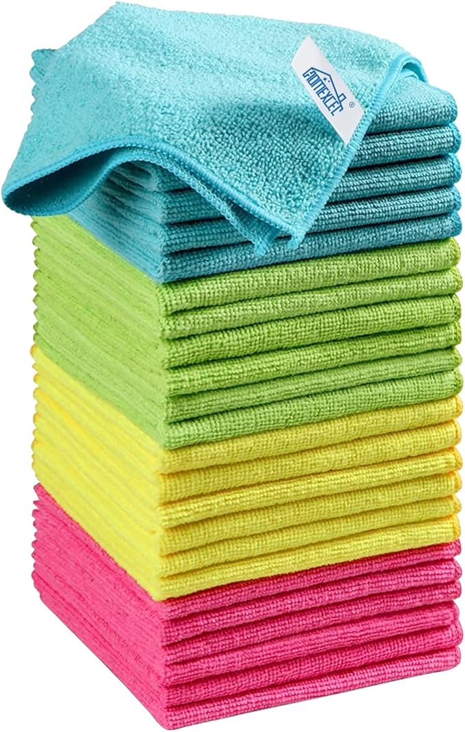 HOMEXCEL Microfiber Cleaning Cloth, 24 Pack Cleaning Rags, Cleaning Towels