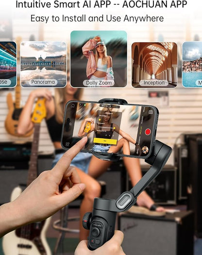 Phone Gimbal Stabilizer 3-Axis Smartphone Foldable Handheld Gimbal