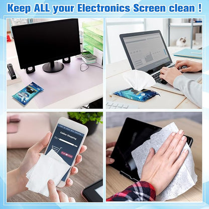 240 Count Electronic Cleaning Wipes 12 Pack Pre Moistened Screen Wipes