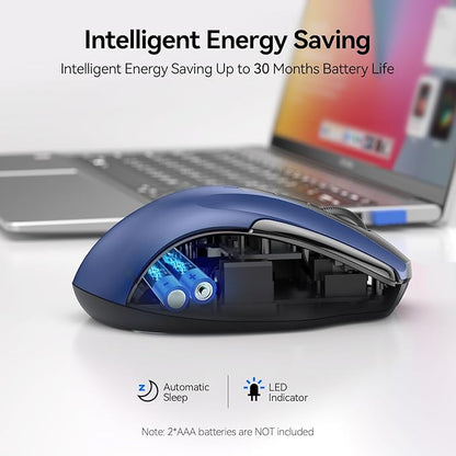 TECKNET Wireless Mouse Silent 4800 DPI Computer USB A & Bluetooth Mouse 6