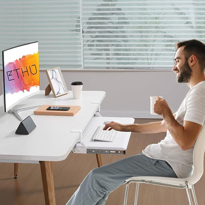 ETHU Keyboard Tray Under Desk, Pull Out Keyboard & Mouse Tray