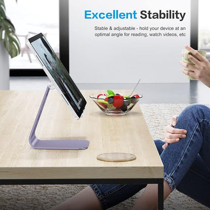 OMOTON Adjustable Tablet Stand for Desk, Upgraded Longer Arms for Greater