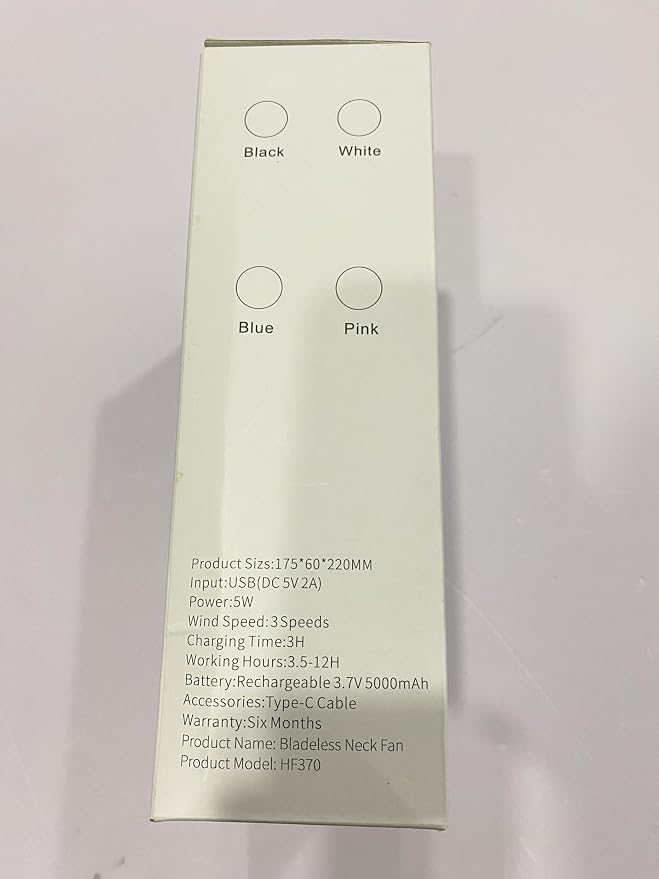 AMACOOL Bladeless Neck Fan Portable Personal Fan 5000mAh Rechargeable Battery