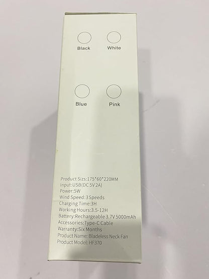 AMACOOL Bladeless Neck Fan Portable Personal Fan 5000mAh Rechargeable Battery