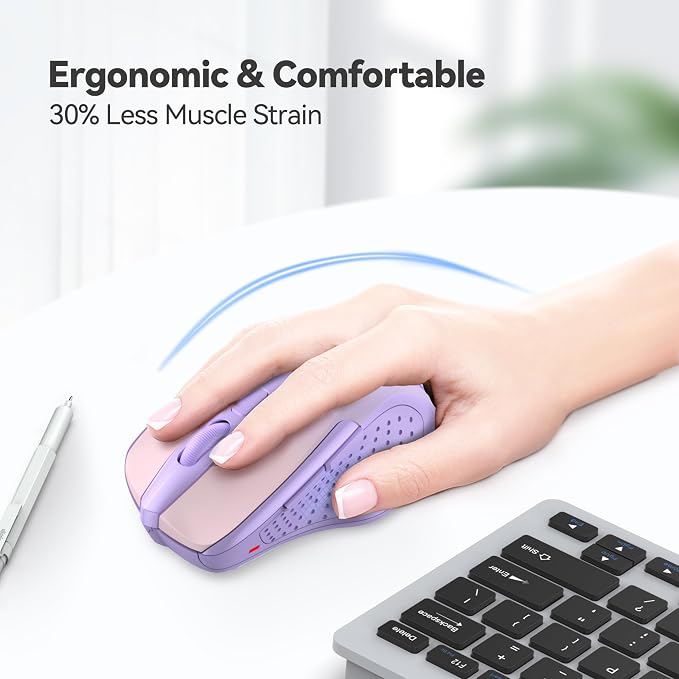 TECKNET Wireless Mouse, 2.4G Ergonomic Optical Mouse, Computer Mouse