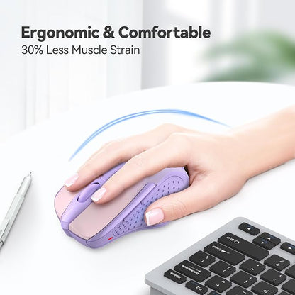 TECKNET Wireless Mouse, 2.4G Ergonomic Optical Mouse, Computer Mouse