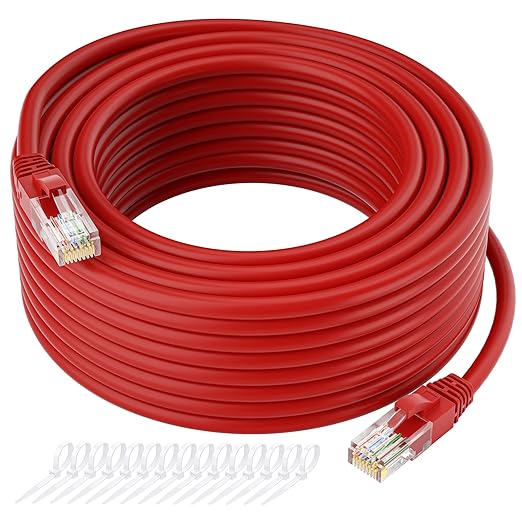 Cat5e Ethernet Cable 25 FT, Cat 5e Internet Cable, Snagless Patch Cord