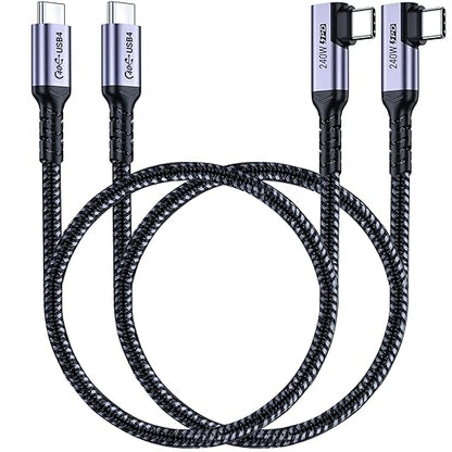 Short USB 4 Cable Right Angle, 240W Fast Charging