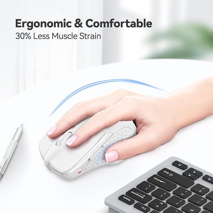 TECKNET Wireless Mouse, 2.4G Ergonomic Optical Mouse, Computer Mouse