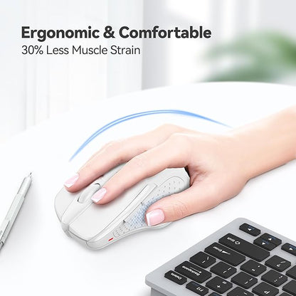 TECKNET Wireless Mouse, 2.4G Ergonomic Optical Mouse, Computer Mouse