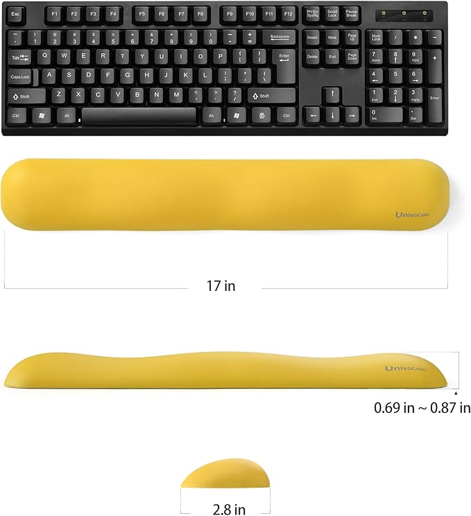 UnivoColors Design-Wave Set of Wrist Rest, Artificial Sheepskin+Memory