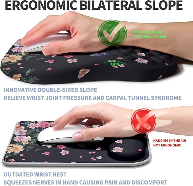 Ergonomic Raised Mouse Pad Wrist Support