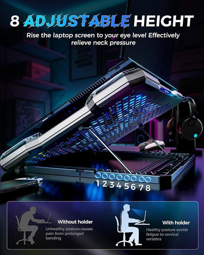 ChillCore Laptop Cooling Pad, RGB Laptop Fan Cooling Pad 9 Fans