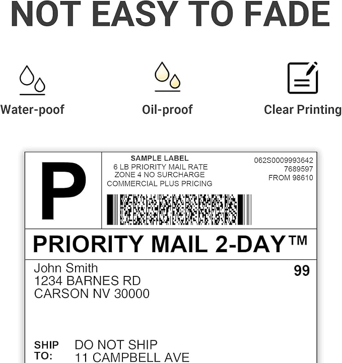 4x6 Thermal Shipping Label, Shipping Address Labels