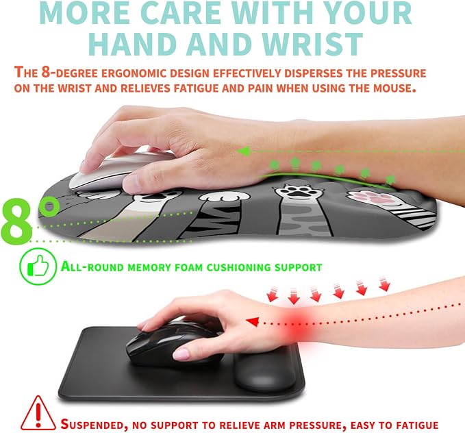 Ergonomic Mouse Pad Wrist Support