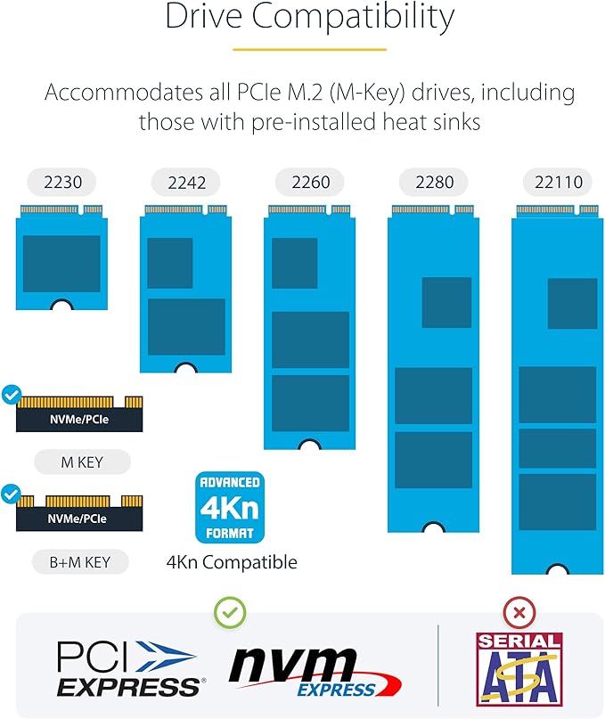 StarTech.com 1:1 M.2 NVMe Drive Duplicator, 90GBpm Standalone M.2 SSD