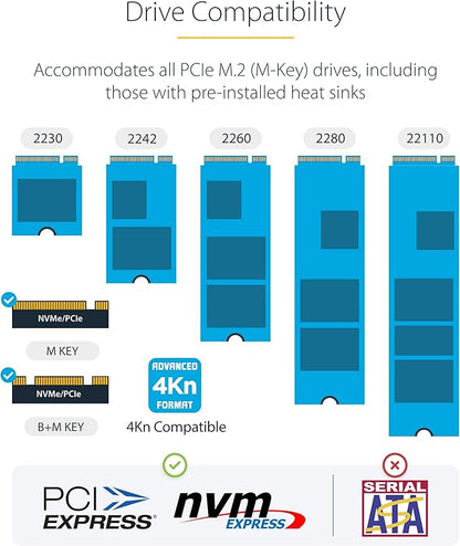StarTech.com 1:1 M.2 NVMe Drive Duplicator, 90GBpm Standalone M.2 SSD