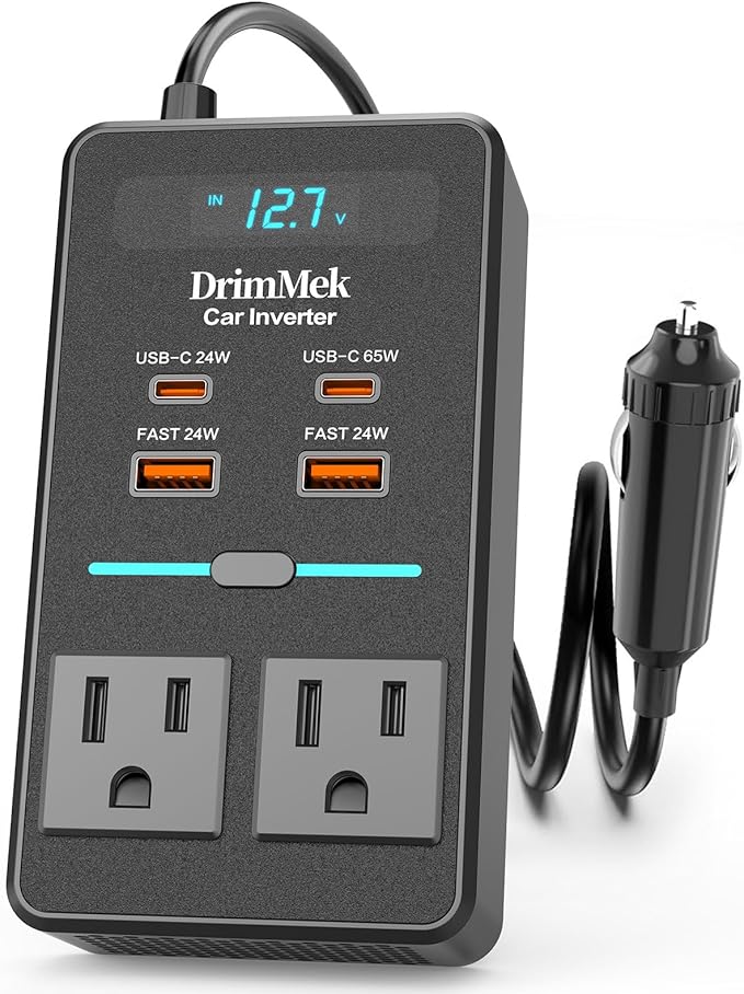 300W Car Power Inverter, DC 12V to 110V AC Car Plug Adapter