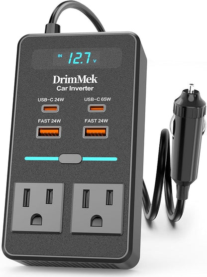 300W Car Power Inverter, DC 12V to 110V AC Car Plug Adapter