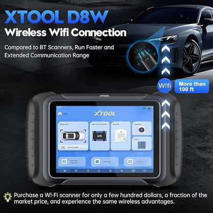 XTOOL D8W OBD2 Scanner Diagnostic Tool Wireless Bidirectional Scan Tool