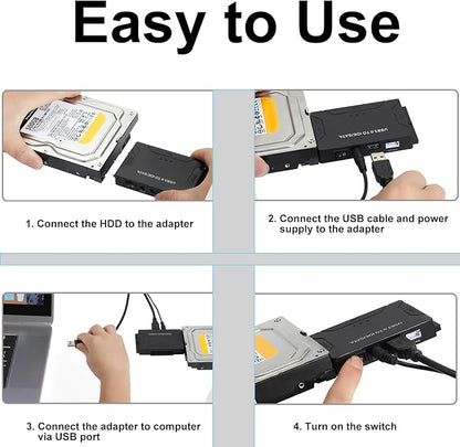 USB 3.0 to SATA IDE Adapter, Hard Drive Reader External Ultra Recovery