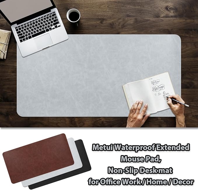 Leather Desk pad for Computer and laptops, Large Mouse pad and Keyboard mat