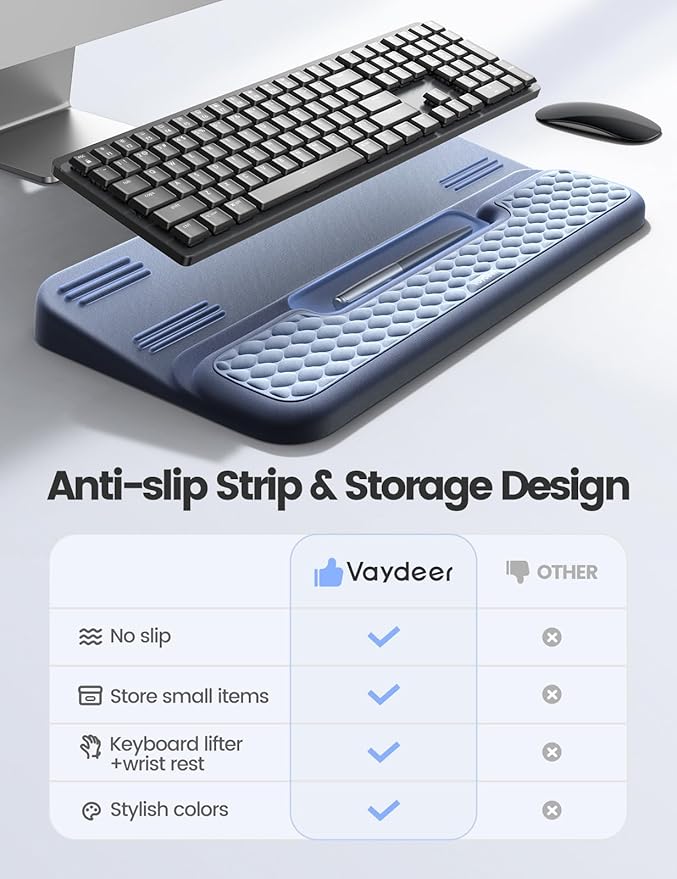 Vaydeer Wrist Rest with Keyboard Stand, Computer Wrist Support Pad, Ergonomic
