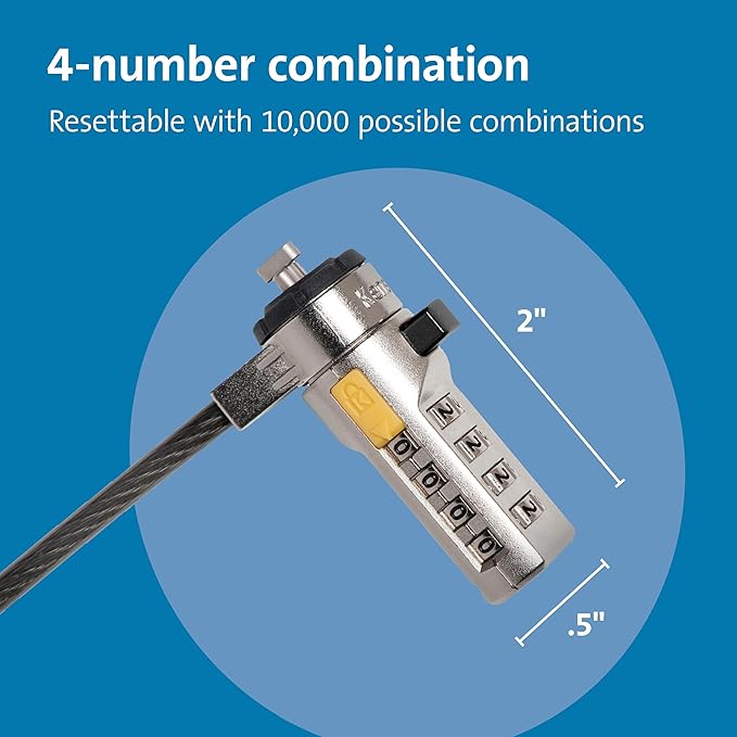 Kensington Combination Cable T-Bar Standard Lock Slot