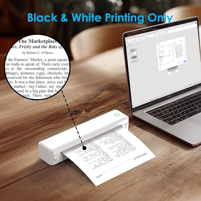 Portable Thermal Printer, Home Use, Office&School – Supports 8.5" x 11" US