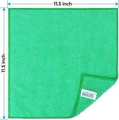 HOMEXCEL Green Microfiber Cleaning Cloth, 12 Pack Premium Microfiber Towels