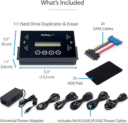 StarTech.com 1:1 Standalone Hard Drive and USB Thumb Drive Duplicator/Eraser