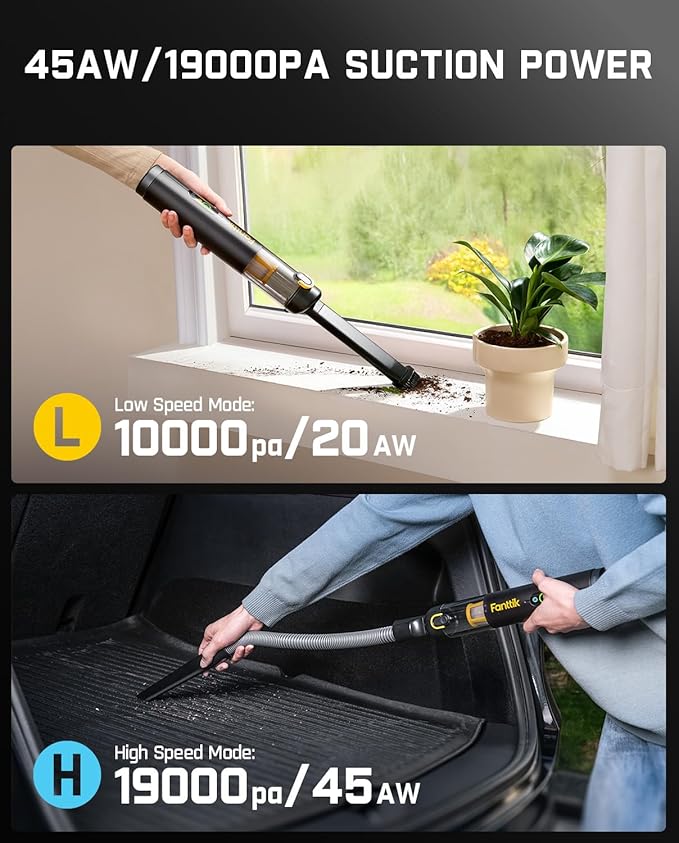 Fanttik Slim V10 APEX Cordless Car Vacuum, 4-in-1 Portable Mini Handheld Vac