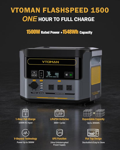 VTOMAN FlashSpeed 1500 Portable Power Station 1548Wh