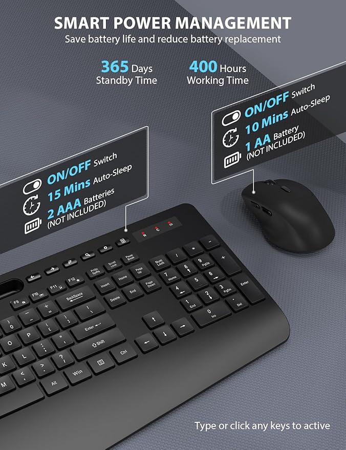 Wireless Keyboard and Mouse Combo