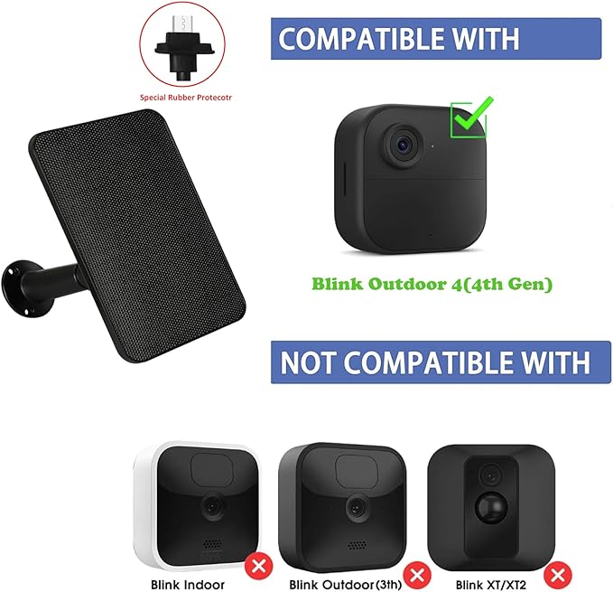 6W Solar Panel Charger for Blink Outdoor 4, Solar Panel