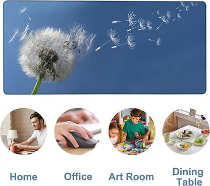 Flying Dandelion Seeds Gaming Mouse Pad 3mm Thick Stitched Edge Waterproof