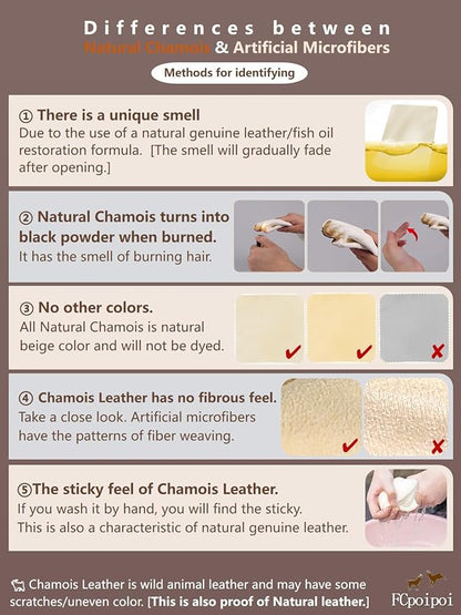 Glasses Cleaning Cloth Chamois Leather Natural Premium Cloth, Eye Glass Clean