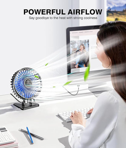 JZCreater USB Desk Fan, Mini Portable Fans, 3 Speeds Desktop Table Cooling Fan