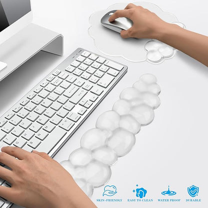 Gel Cloud Keyboard and Mouse Wrist Rest, Cute Wrist Support and Arm Support Rest