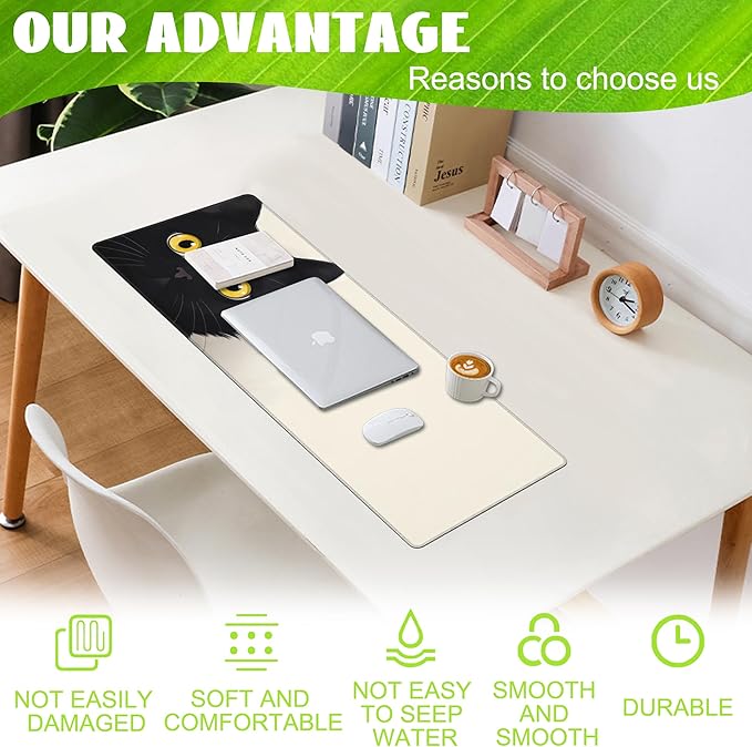 Desk Pad, Cute Cat Large Gaming Mouse Pad