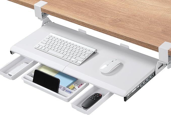 ETHU Keyboard Tray Under Desk, Pull Out Keyboard & Mouse Tray
