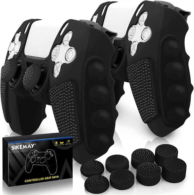 SIKEMAY Anti-Slip PS5 Controller Skin, Soft Thicken Non-Slip Studded Silicone
