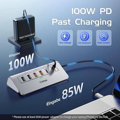 USB C Hub Ethernet, 10Gbps USB Docking Station 10-in-1