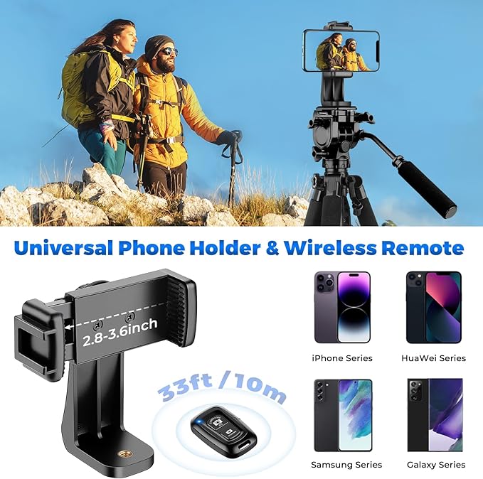 Camera Tripod, 75” Heavy Duty Tripod