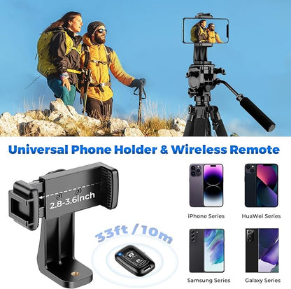 Camera Tripod, 75” Heavy Duty Tripod