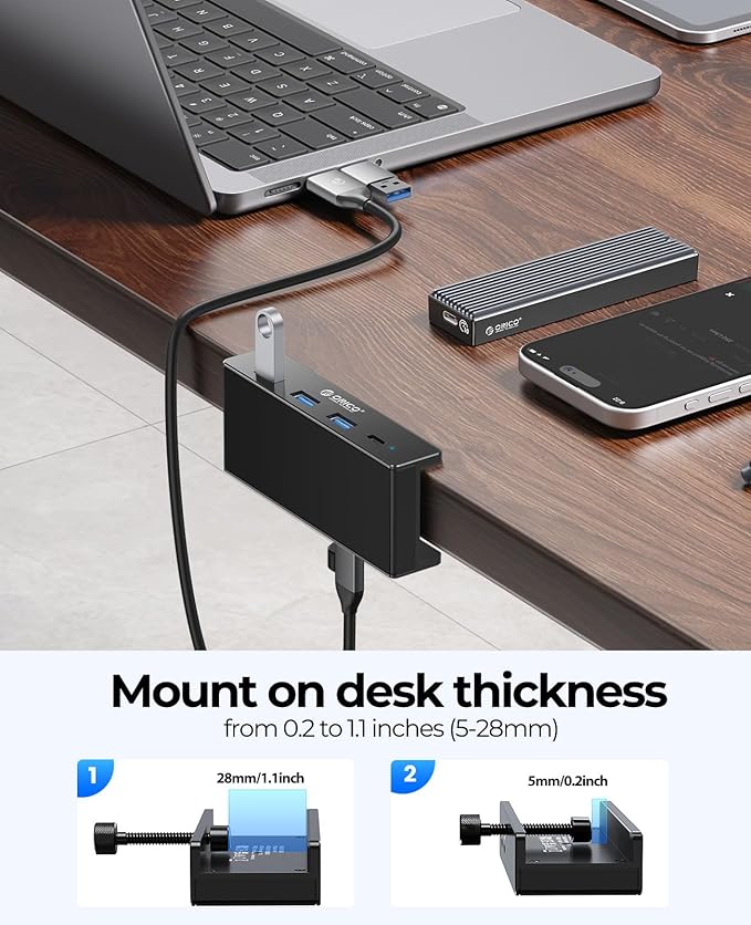 ORICO USB Hub 3.0, Clamp USB Hub