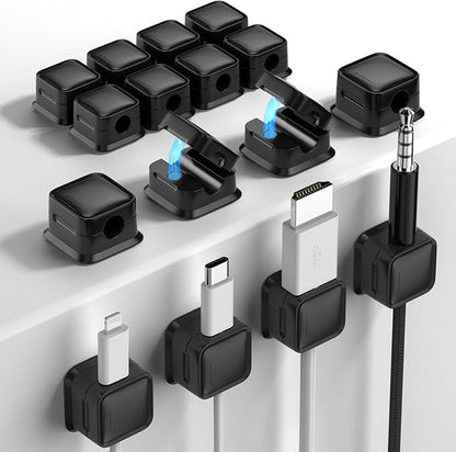 16 Pack Magnetic Cord Organizer Holder, Strong Adhesive Desk Cable Management