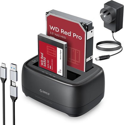 ORICO USB Type C to SATA 2 Bay Hard Drive Docking Station Duplicator/Cloner