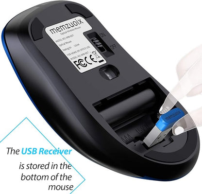 memzuoix 2.4G Portable Wireless Mouse, 1400 DPI Mobile Optical Cordless Mice