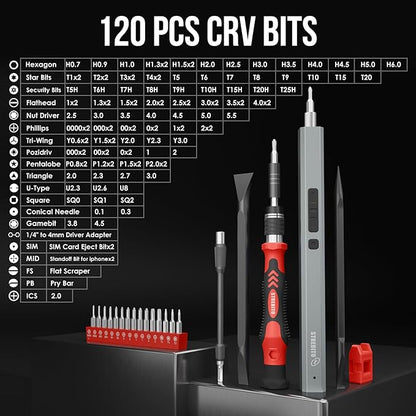 STREBITO Electric Screwdriver, 144-in-1 Precision Screwdriver Set, 120 Magnetic